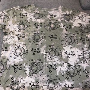 3X green moon & stars T-shirt